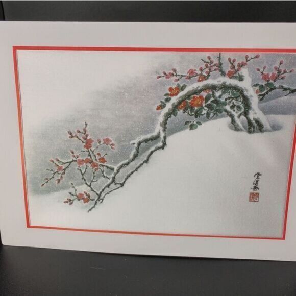 Xmas greeting cards, Asian design with cherry blossoms.‎ - Picture 5 of 6